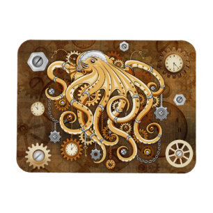 Octopus Steampunk Retro Mechanische Fantasie Magneet