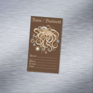 Octopus Steampunk Retro Mechanische Fantasie Magnetisch Visitekaartje
