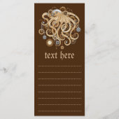 Octopus Steampunk Retro Mechanische Fantasie Menu (Achterkant)
