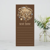 Octopus Steampunk Retro Mechanische Fantasie Menu (Staand voorkant)