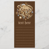 Octopus Steampunk Retro Mechanische Fantasie Menu (Voorkant)