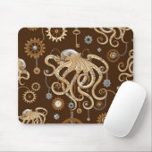 Octopus Steampunk Retro Mechanische Fantasie Muismat (Met muis)
