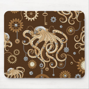 Octopus Steampunk Retro Mechanische Fantasie Muismat