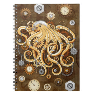 Octopus Steampunk Retro Mechanische Fantasie Notitieboek