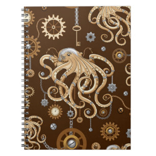 Octopus Steampunk Retro Mechanische Fantasie Notitieboek