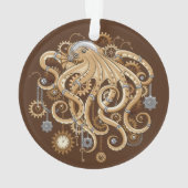 Octopus Steampunk Retro Mechanische Fantasie Ornament (achterkant)