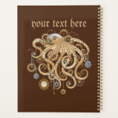 Octopus Steampunk Retro Mechanische Fantasie Planner (Achterkant)