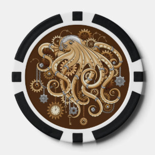 Octopus Steampunk Retro Mechanische Fantasie Poker Chips