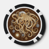 Octopus Steampunk Retro Mechanische Fantasie Poker Chips (Achterkant)