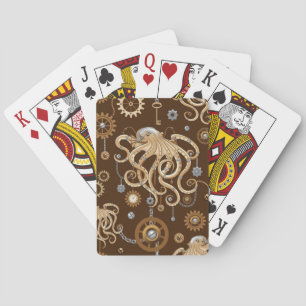 Octopus Steampunk Retro Mechanische Fantasie Pokerkaarten