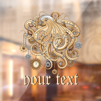 Octopus Steampunk Retro Mechanische Fantasie Raamsticker