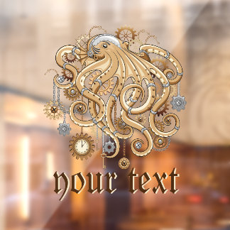 Octopus Steampunk Retro Mechanische Fantasie Raamsticker