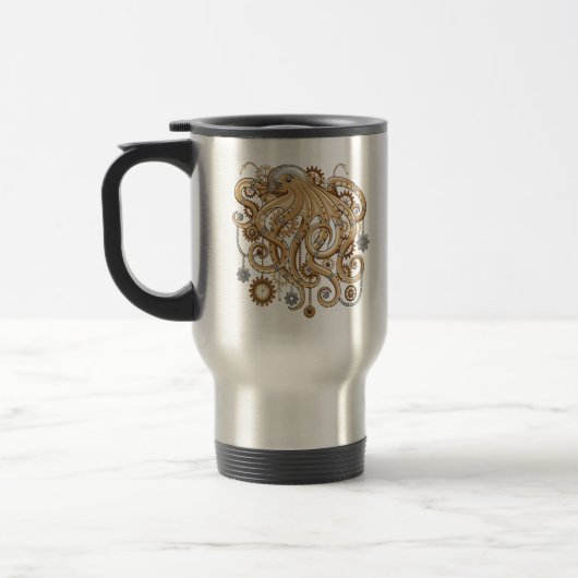 Octopus Steampunk Retro Mechanische Fantasie Reisbeker (Links)