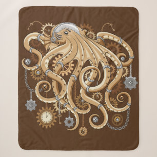 Octopus Steampunk Retro Mechanische Fantasie Sherpa Deken
