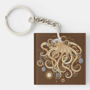 Octopus Steampunk Retro Mechanische Fantasie Sleutelhanger