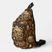 Octopus Steampunk Retro Mechanische Fantasie Sling Bag (Rechterhoek)