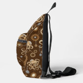 Octopus Steampunk Retro Mechanische Fantasie Sling Bag (Rechts)
