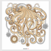 Octopus Steampunk Retro Mechanische Fantasie Sticker (Vel)