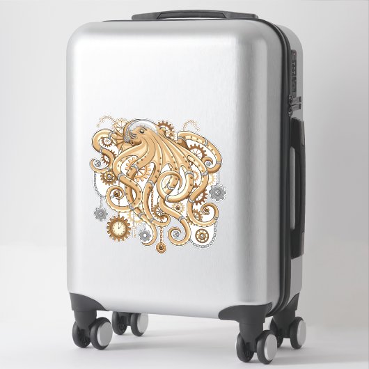 Octopus Steampunk Retro Mechanische Fantasie Sticker (Koffer)