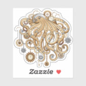 Octopus Steampunk Retro Mechanische Fantasie Sticker (Vel)