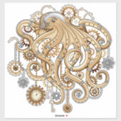 Octopus Steampunk Retro Mechanische Fantasie Sticker (Vel)