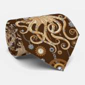 Octopus Steampunk Retro Mechanische Fantasie Stropdas (Opgerold)