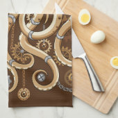 Octopus Steampunk Retro Mechanische Fantasie Theedoek (Quarter Fold)
