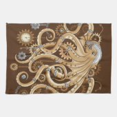 Octopus Steampunk Retro Mechanische Fantasie Theedoek (Horizontaal)