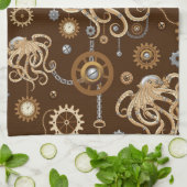 Octopus Steampunk Retro Mechanische Fantasie Theedoek (Gevouwen)