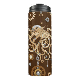 Octopus Steampunk Retro Mechanische Fantasie Thermosbeker
