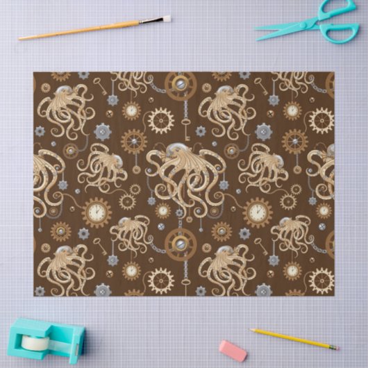 Octopus Steampunk Retro Mechanische Fantasie Tissuepapier (Craft)