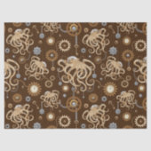 Octopus Steampunk Retro Mechanische Fantasie Tissuepapier (Voorkant)