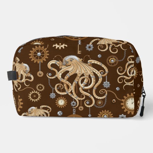 Octopus Steampunk Retro Mechanische Fantasie Toilettasje (Voorkant)