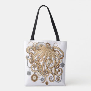 Octopus Steampunk Retro Mechanische Fantasie Tote Bag