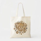 Octopus Steampunk Retro Mechanische Fantasie Tote Bag (Voorkant)