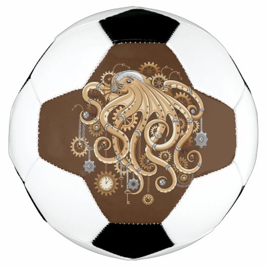 Octopus Steampunk Retro Mechanische Fantasie Voetbal (Voorkant)