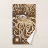 Octopus Steampunk Surreal Retro Stijl Machine  Bad Handdoek (Handdoek)