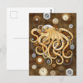 Octopus Steampunk Surreal Retro Stijl Machine Briefkaart (Voorkant / Achterkant)
