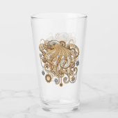 Octopus Steampunk Surreal Retro Stijl Machine   Glas (Achterkant)