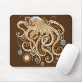 Octopus Steampunk Surreal Retro Stijl Machine Muismat (Met muis)