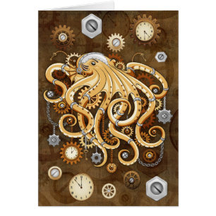 Octopus Steampunk Surreal Retrostijlmachine