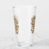 Octopus Steampunk Surreal Retrostijlmachine Glas (Links)