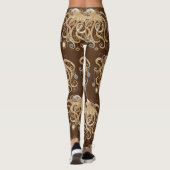 Octopus Steampunk Surreal Retrostijlmachine Leggings (Achterkant)