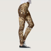 Octopus Steampunk Surreal Retrostijlmachine Leggings (Rechts)