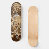 Octopus Steampunk Surreal Retrostijlmachine Persoonlijk Skateboard (Voorkant)