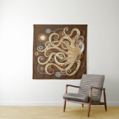 Octopus Steampunk Surreal Retrostijlmachine Wandkleed (In Situ (horizontaal))