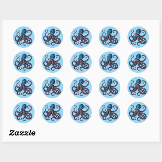 Octopus Sticker Sheet - Aangepaste Achtarmige Plez (Vel)