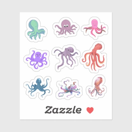 Octopus Stickers (Vel)