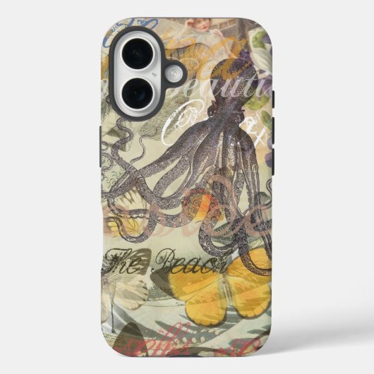 Octopus Strand Antieke Kust Steampunk Case-Mate iPhone Case (Achterkant)