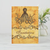  , octopus strandbruiloft uitnodigt kaart (Staand voorkant)